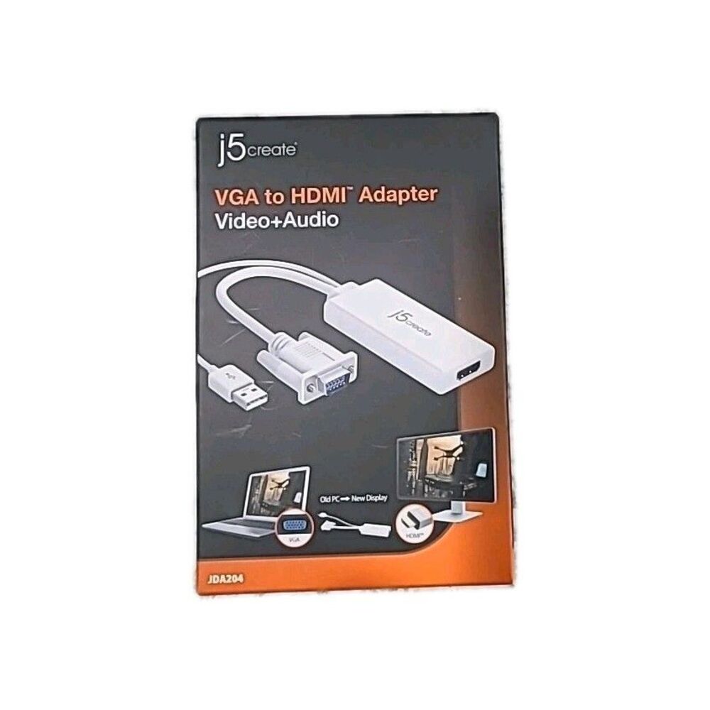J5 Create VGA to HDMI Video + Audio Plug and Play Adapter JDA204